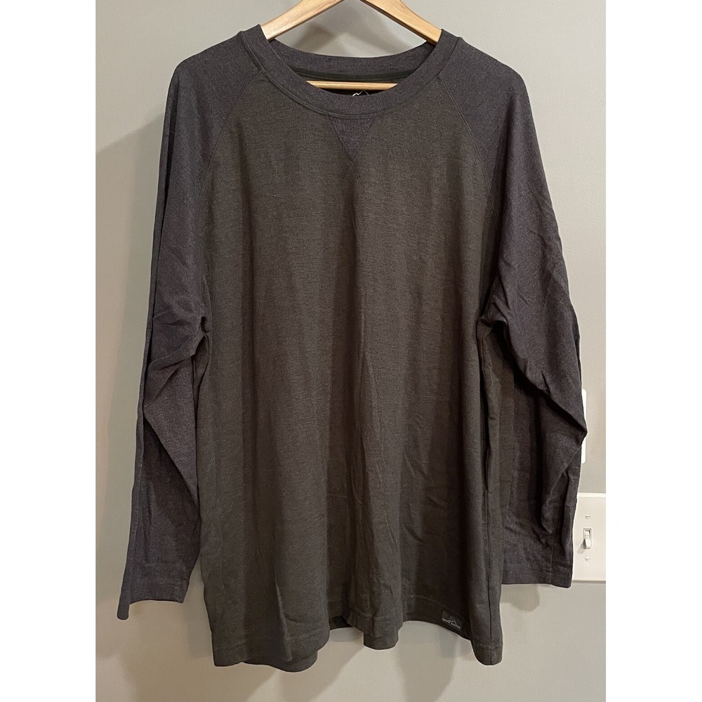 Eddie Bauer Shirt‎ Raglan Long Sleeve Baseball Tee Pullover Mens XXL